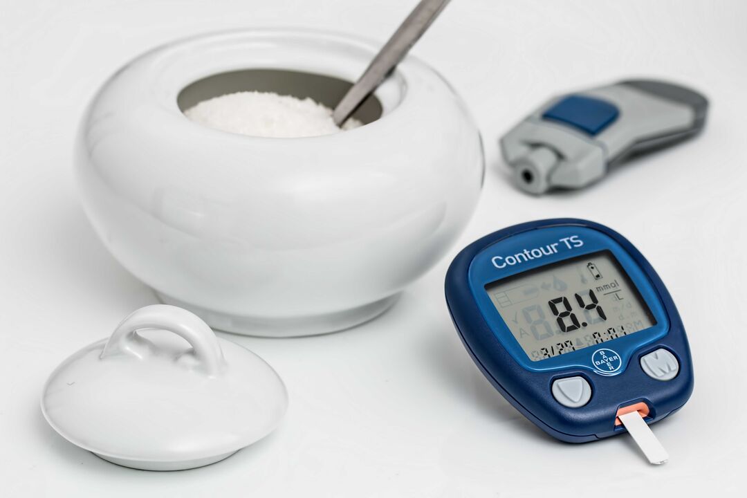 Aumento da glicose no sangue - um sinal de diabetes mellitus