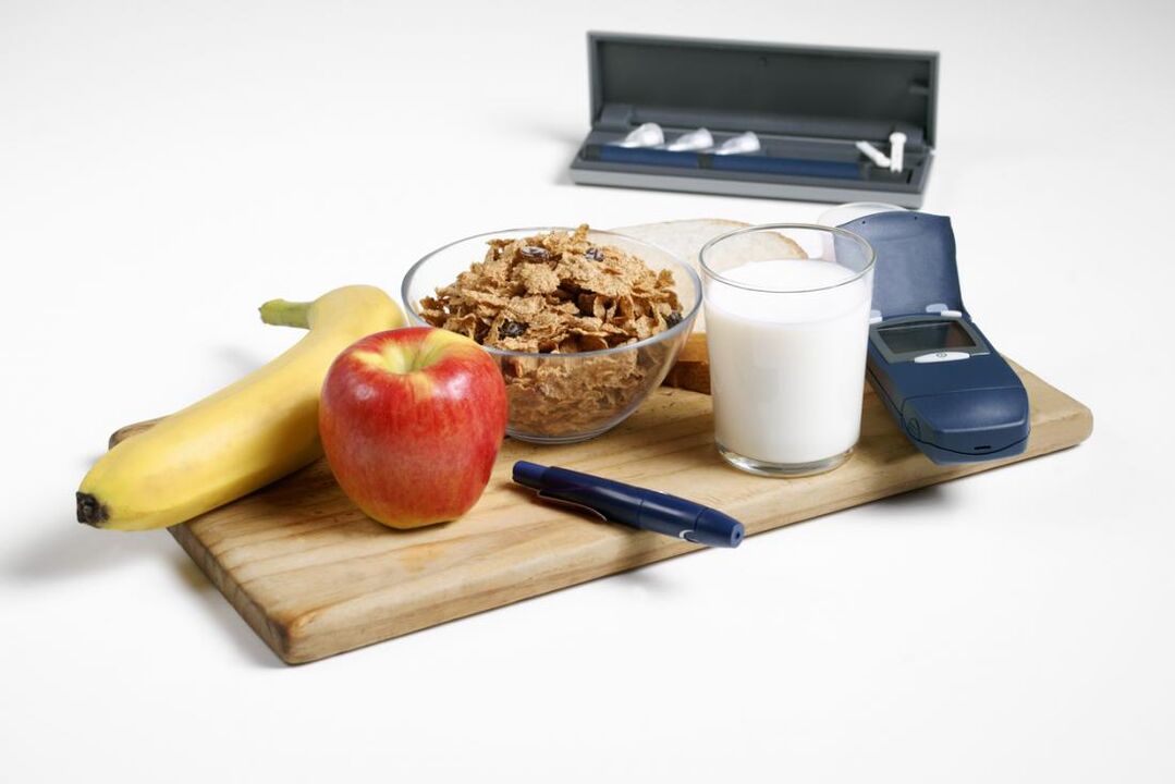 Alimentos dietéticos saudáveis ​​- a base para a prevenção do diabetes mellitus